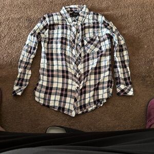 Rails Men's Plaid Shirt - Blue and White Button Down
